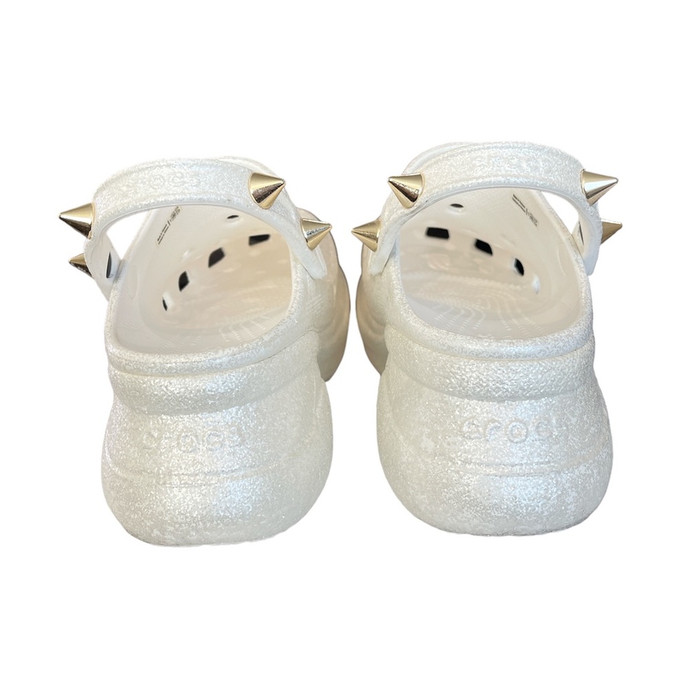 Women Crocs Classic Bae Glitter Stud Platform Clog Size 10 - White -LIMITED - Picture 8 of 12